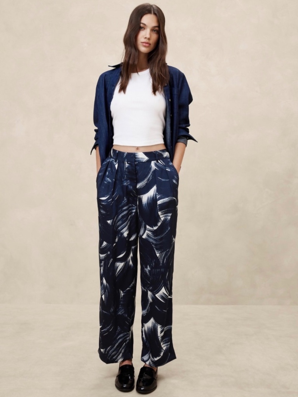 Banana Republic Factory Pleated Wide Leg Pants